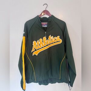 Oakland A’s Majestic Green and Yellow Pullover with Removable Sleeves